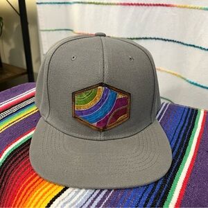 Gold Records Art Flat Brim Hat - Leather Patch